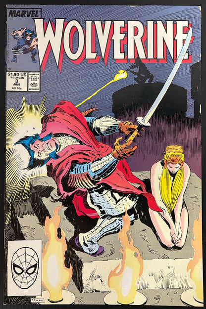 WOLVERINE #3 [MARVEL COMICS] DIRECT COMIC 1989 VF-