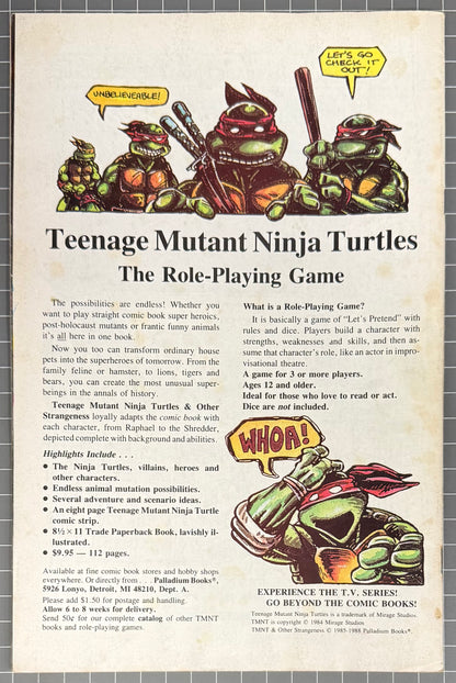 🔑 TEENAGE MUTANT NINJA TURTLES ADVENTURES #3 [ARCHIE] NEWSSTAND COMIC 1988 VG/FN