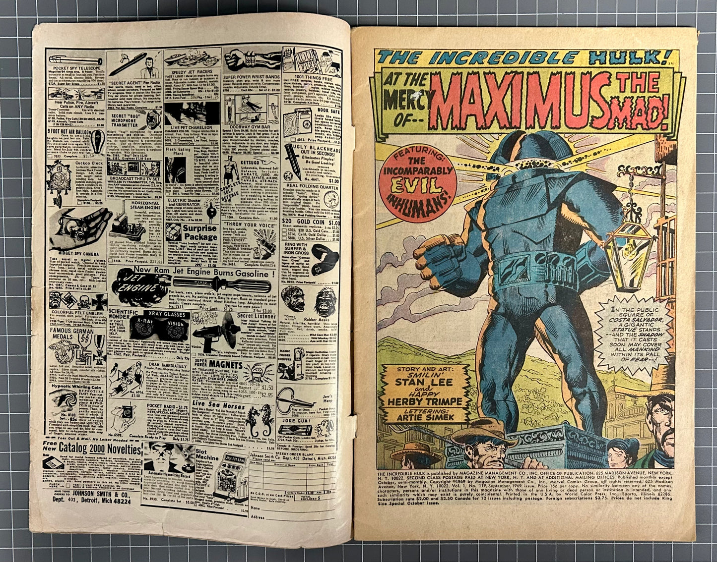 THE INCREDIBLE HULK #119 [MARVEL COMICS] DIRECT 1969 GD/VG