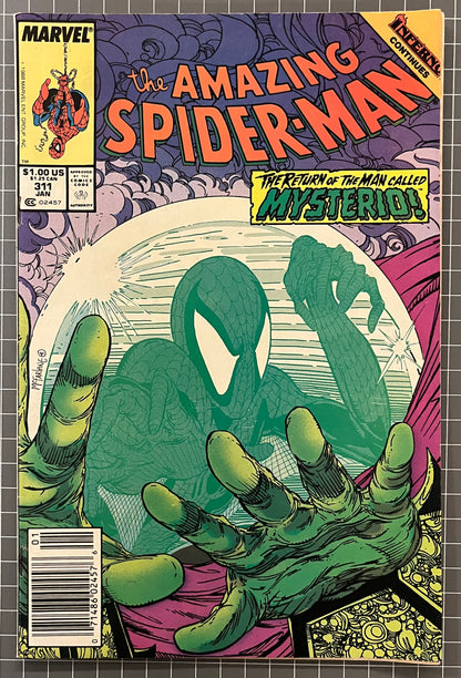 🔑 AMAZING SPIDER-MAN #311 [MARVEL COMICS] *TODD MCFARLANE MYSTERIO COVER* 1989 VF
