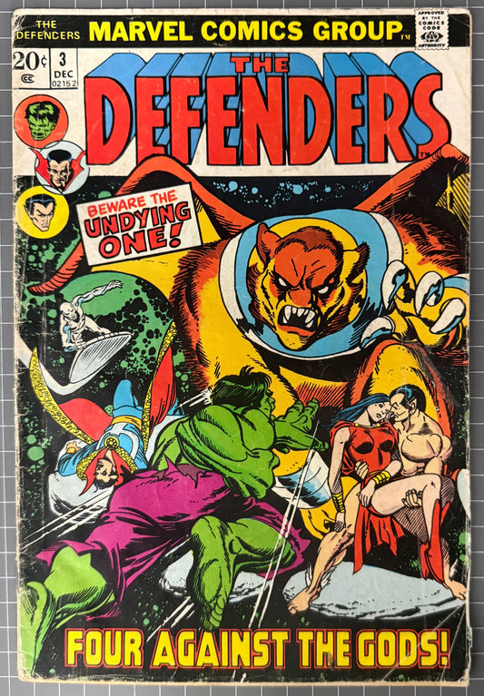 THE DEFENDERS #3 [MARVEL COMICS] DIRECT 1972 GD/VG