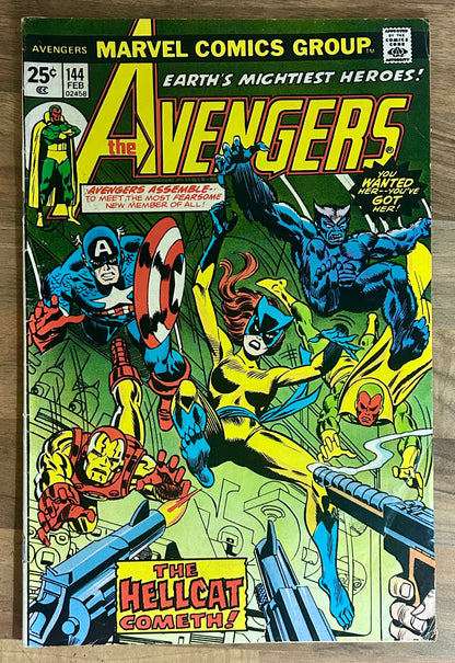 🔑 THE AVENGERS #144 [MARVEL COMICS] *HELLYCAT DEBUTS* 1976