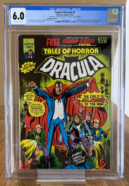 🔑 DRACULA #6 (#7) + POSTER + SWAP CARD CGC 6.0 [NEWTON COMICS] AUSTRALIAN 1975