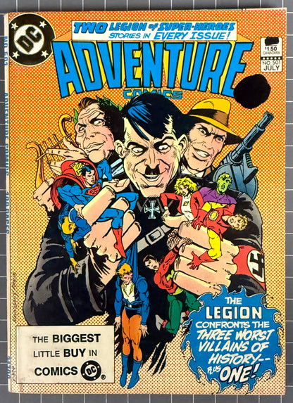 ADVENTURE COMICS #501 [DC COMICS] POCKET SIZE *HITLER/NAZI* 1983 FN/VF