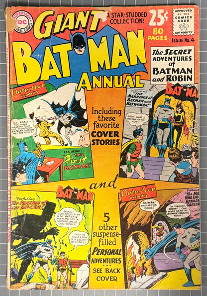 🔑 BATMAN ANNUAL #4 [DC COMICS] 1962 GD+