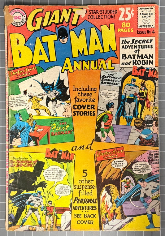 🔑 BATMAN ANNUAL #4 [DC COMICS] 1962 GD+