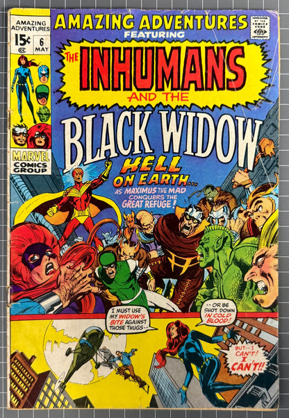 AMAZING ADVENTURES #6 [MARVEL COMICS] *INHUMANS & BLACK WIDOW* 1971 GD+