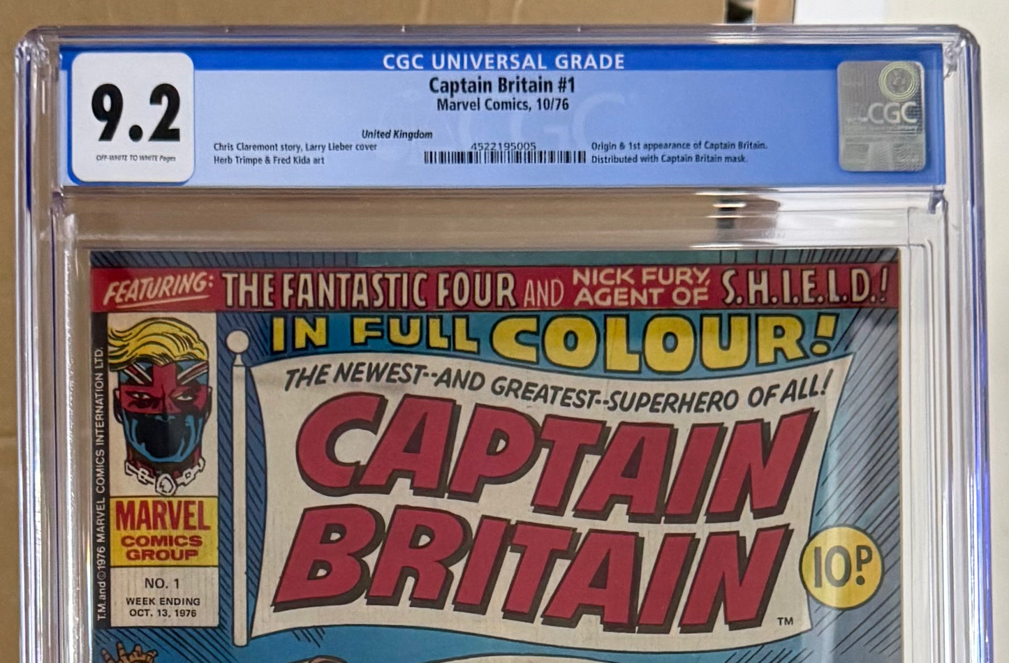 🔑 CAPTAIN BRITAIN #1 CGC 9.2 [MARVEL UK] *1ST APP. CAPTAIN BRITAIN* 1976