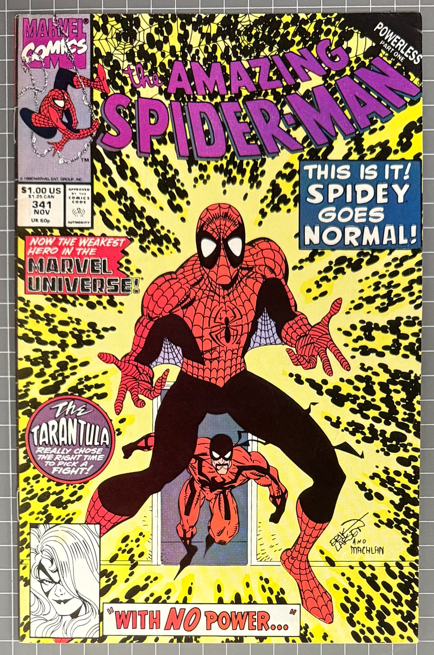 THE AMAZING SPIDER-MAN #341 [MARVEL COMICS] DIRECT 1990 VG/FN