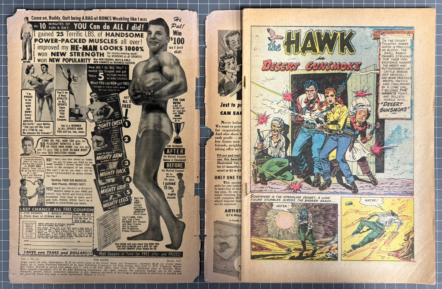 THE HAWK #11 [ST. JOHN] WESTERN PRE-CODE COMIC **MATT BAKER (GGA) COVER*** 1955