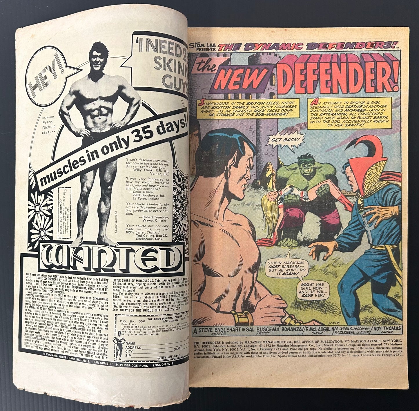 🔑 THE DEFENDERS #4 [MARVEL COMICS] DIRECT *VALKYRIE DEBUT* 1973