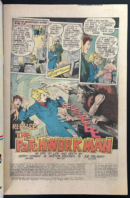 HOUSE OF SECRETS #140 [DC] COMIC 1976 VG-
