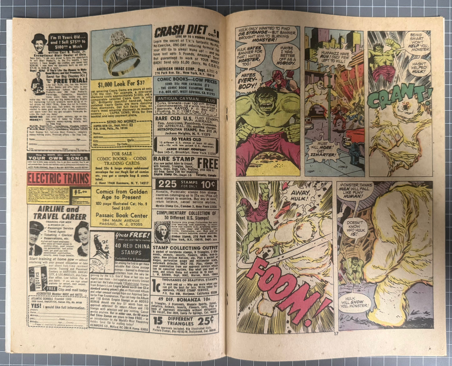 🔑 THE INCREDIBLE HULK #166 [MARVEL COMICS] DIRECT *1ST APP. ZZZAX* 1973 FN