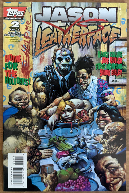 🔑 JASON vs. LEATHERFACE COMPLETE SET #1-3 [TOPPS COMICS] 1995-1996 HIGH GRADE