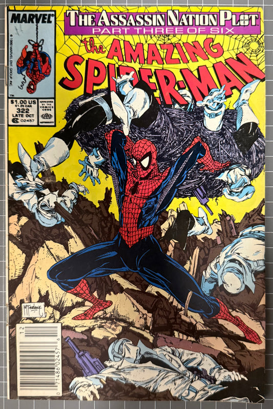 THE AMAZING SPIDER-MAN #322 [MARVEL COMICS] *TODD MCFARLANE COVER* 1989 FN/VF
