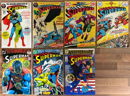 🔑 SUPERMAN #243-#400 [DC] NON SEQUENTIAL LOT 7 COMICS BRONZE AGE BUNDLE