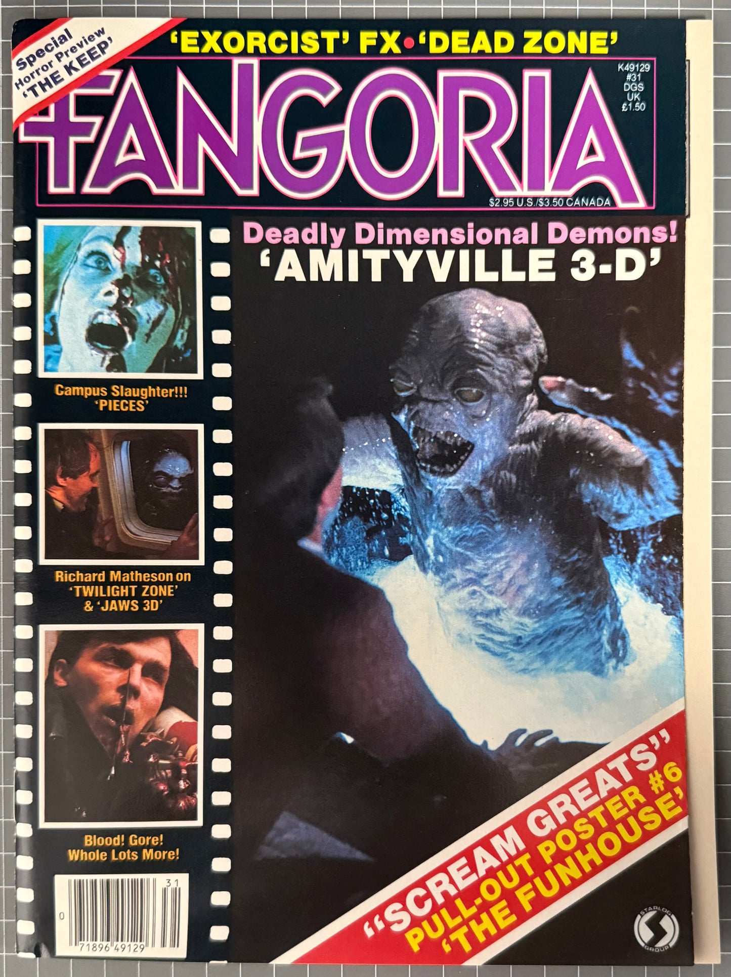 FANGORIA VOL. 1 #31 + POSTER [O'QUINN STUDIOS] HORROR MAGAZINE 1983 FN