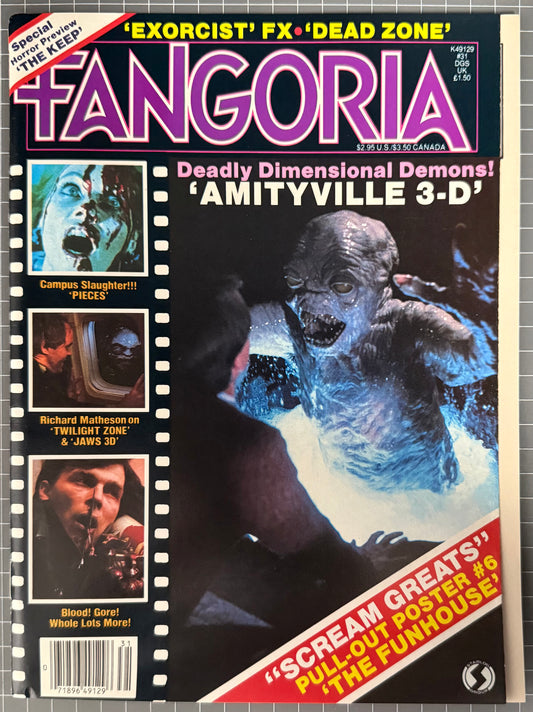 FANGORIA VOL. 1 #31 + POSTER [O'QUINN STUDIOS] HORROR MAGAZINE 1983 FN