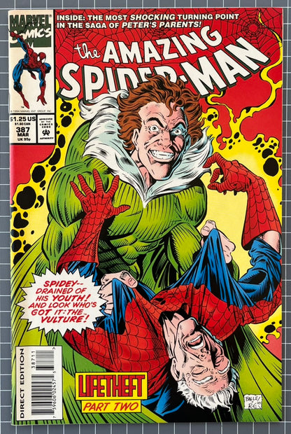 AMAZING SPIDER-MAN #387 [MARVEL COMICS] DIRECT *LIFETHEFT PART 2* 1994 VF/NM
