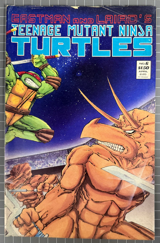 🔑 TEENAGE MUTANT NINJA TURTLES #6 (TMNT) [MIRAGE] 2ND PRINT COMIC 1987 VG+