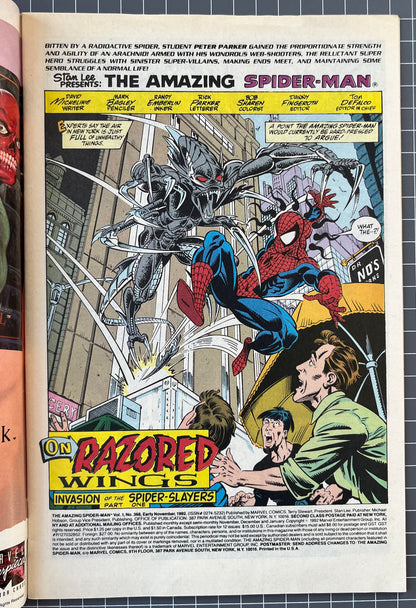 THE AMAZING SPIDER-MAN #368 [MARVEL COMICS] *PART 1 SPIDER-SLAYERS* 1992 VF+