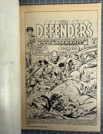 🔑 THE DEFENDERS #7 [YAFFA PUBLISHING] AUSTRALIAN MARVEL DIGEST COMIC 1980