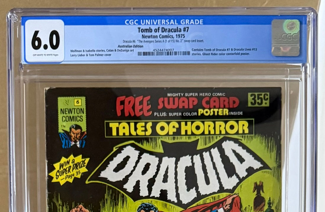 🔑 DRACULA #6 (#7) + POSTER + SWAP CARD CGC 6.0 [NEWTON COMICS] AUSTRALIAN 1975