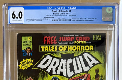 🔑 DRACULA #6 (#7) + POSTER + SWAP CARD CGC 6.0 [NEWTON COMICS] AUSTRALIAN 1975