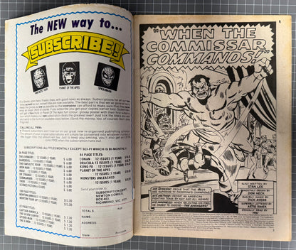 THE AVENGERS #14 + POSTER [NEWTON COMICS] AUSTRALIAN MARVEL 1976