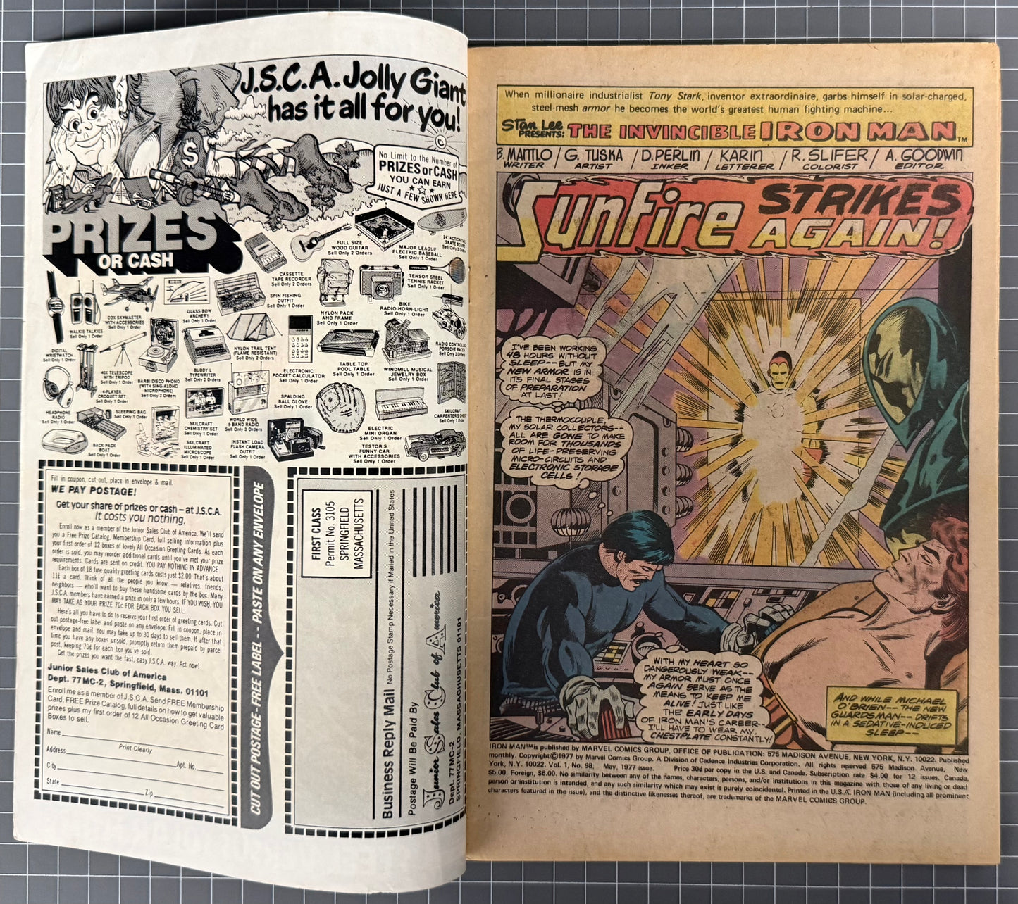 THE INVINCIBLE IRON MAN #98 [MARVEL COMICS] 1977 VG+