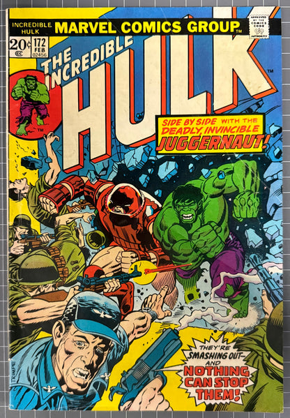 THE INCREDIBLE HULK #172 [MARVEL COMICS] DIRECT 1974 VG?FN