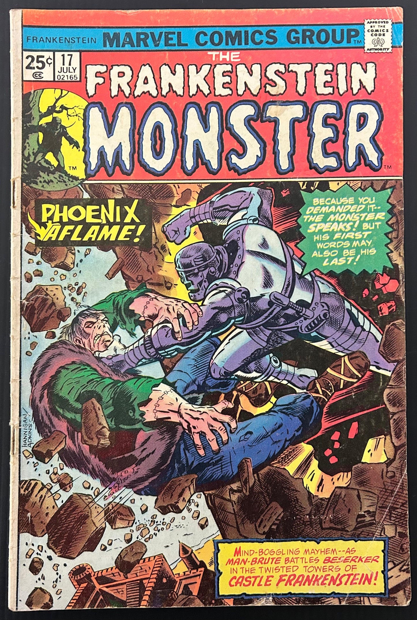 FRANKENSTEIN #17 [MARVEL COMICS] DIRECT 1975 GD/VG