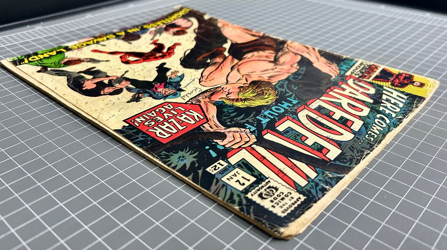 🔑 DAREVDEVIL #12 [MARVEL COMICS] DIRECT *DAREDEVIL MEETS KA-ZAR* 1966 GD+