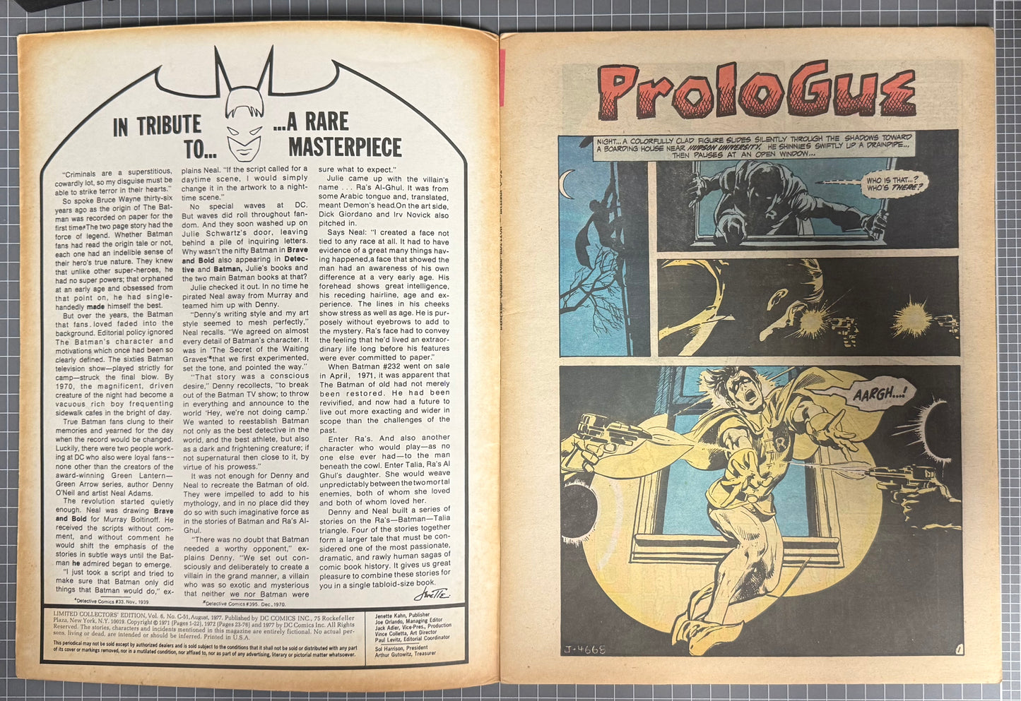 🔑 LIMITED COLLECTOR'S EDITION #C-51: BATMAN [DC] TREASURY COMIC 1977 FN