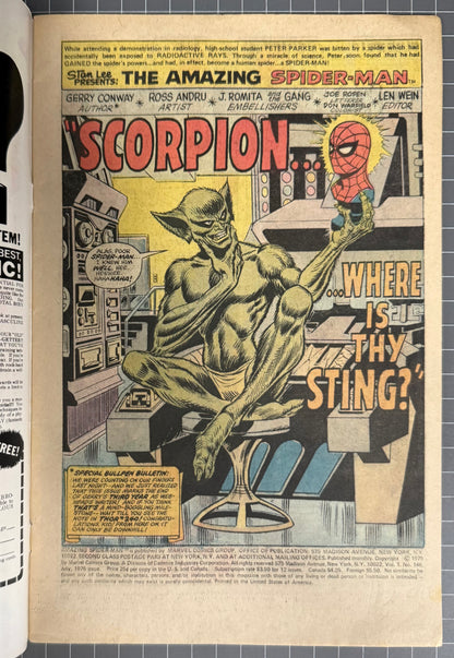 THE AMAZING SPIDER-MAN #146 [MARVEL COMICS] 1975 VG/FN