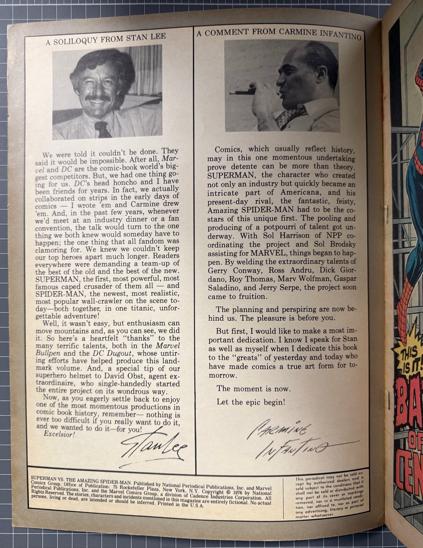 🔑 SUPERMAN VS. THE AMAZING SPIDER-MAN [DC MARVEL PRESENT] TREASURY 1976 FN+
