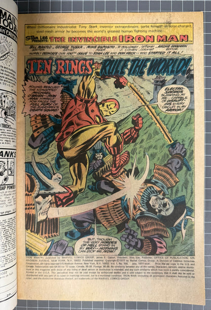🔑 IRON MAN #100 [MARVEL COMICS] NEWSSTAND 1977 FN/VF