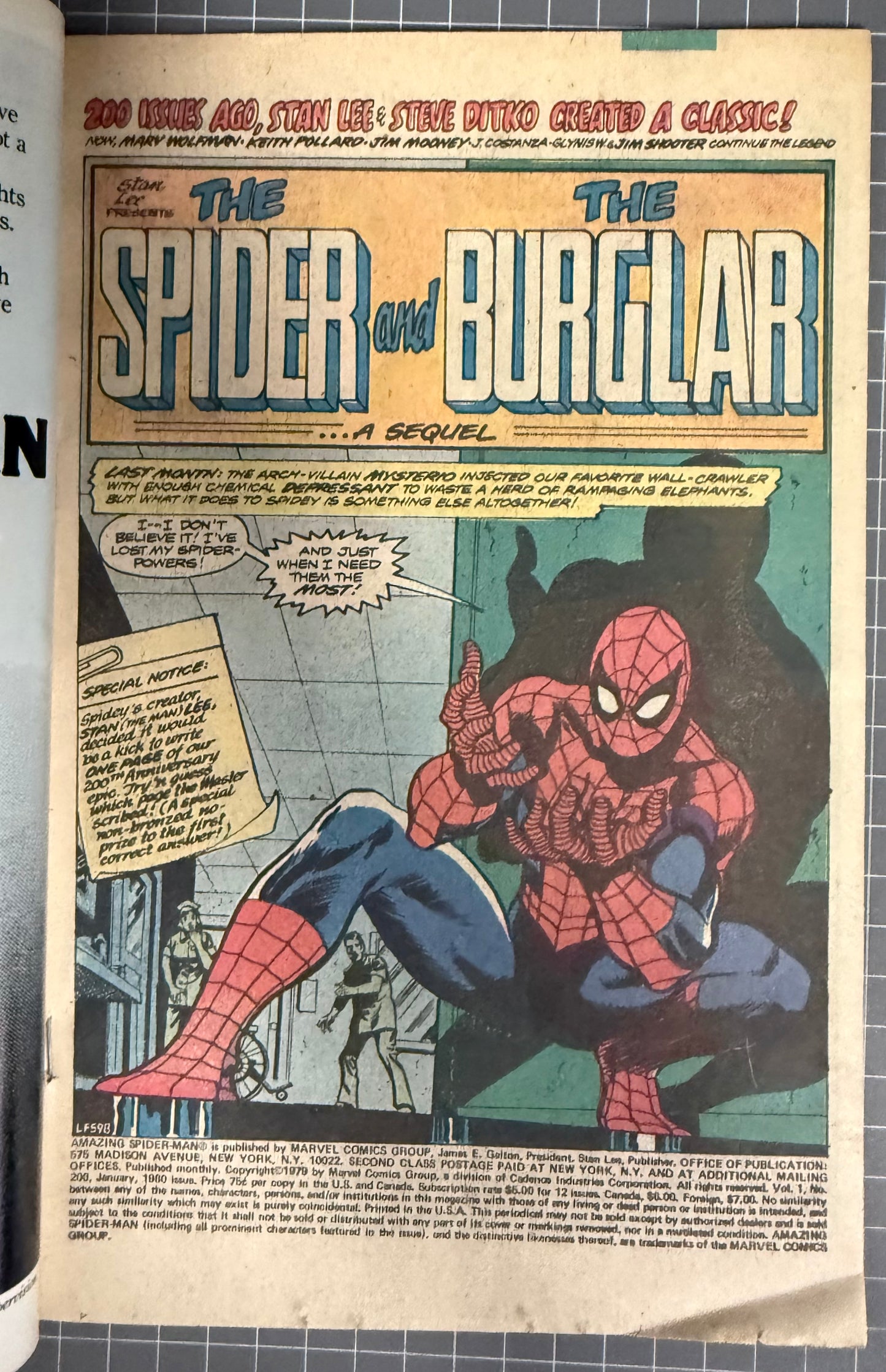 🔑 AMAZING SPIDER-MAN #200 [MARVEL COMICS] *SPIDER-MAN ORIGIN RETOLD* 1980 VG/FN