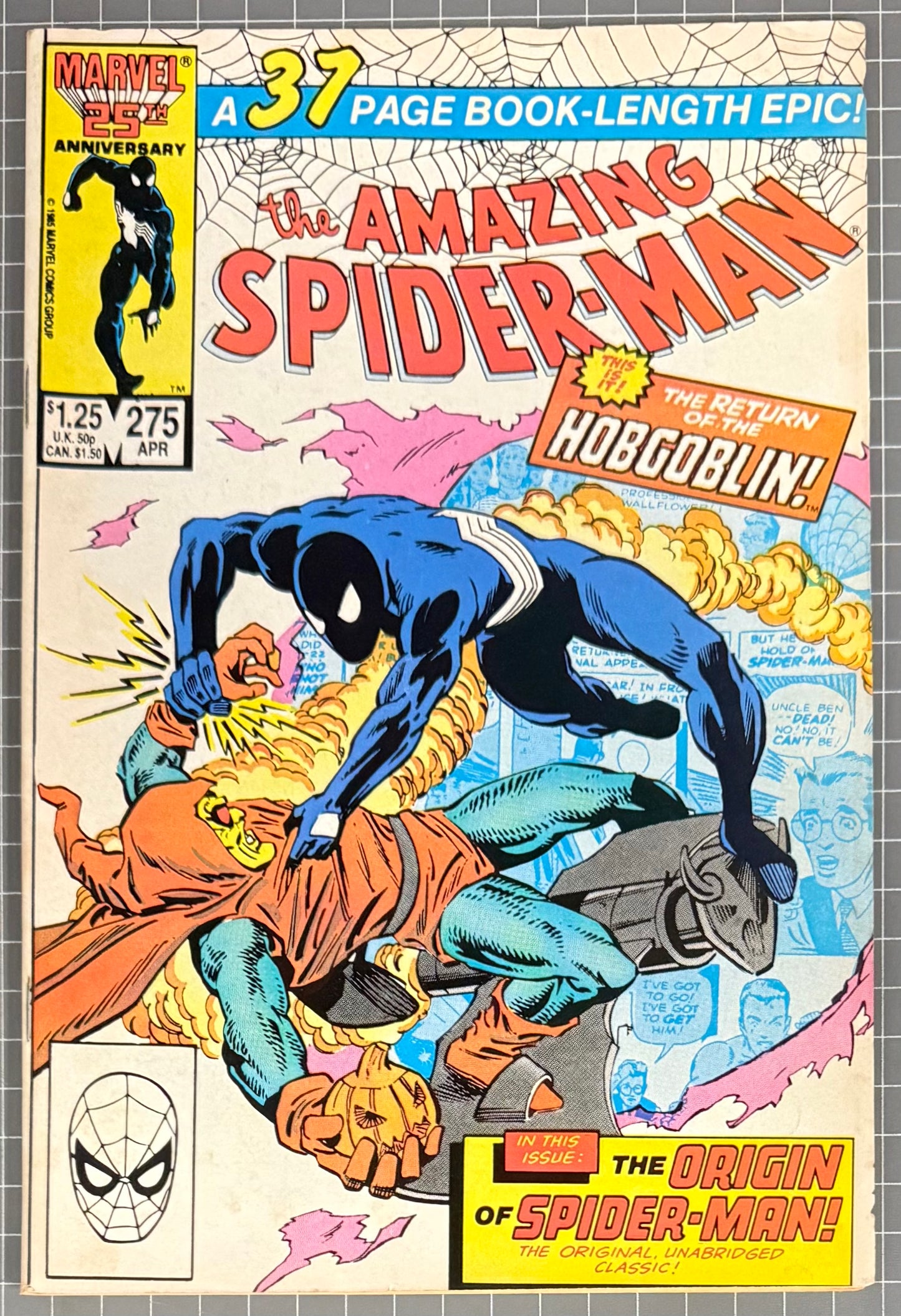 🔑 AMAZING SPIDER-MAN #275 [MARVEL COMICS] *SPIDER-MAN ORIGIN RETOLD* 1986 FN/VF