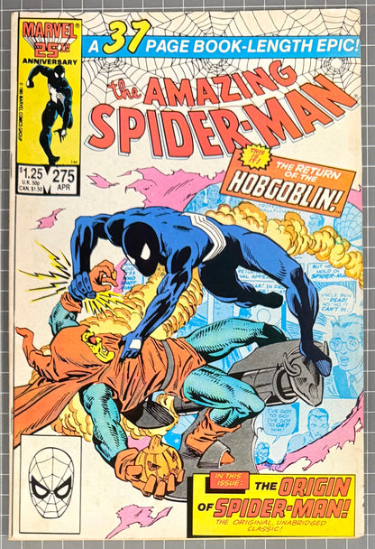 🔑 AMAZING SPIDER-MAN #275 [MARVEL COMICS] *SPIDER-MAN ORIGIN RETOLD* 1986 FN/VF