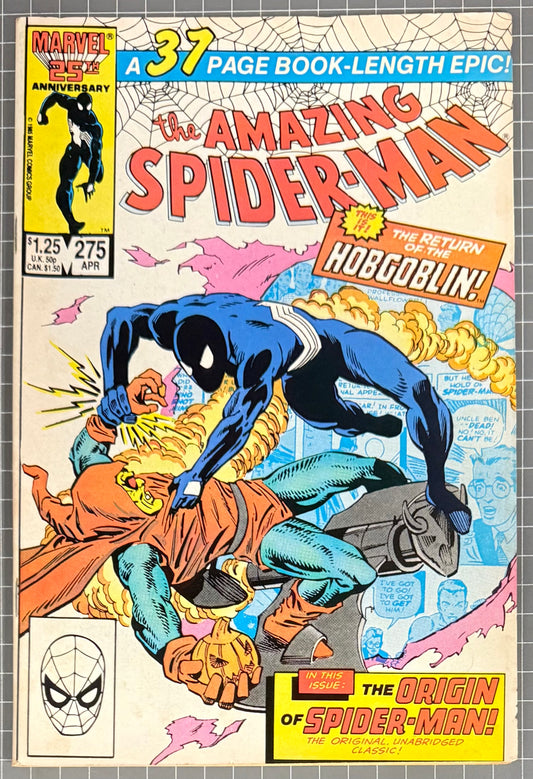 🔑 AMAZING SPIDER-MAN #275 [MARVEL COMICS] *SPIDER-MAN ORIGIN RETOLD* 1986 FN/VF