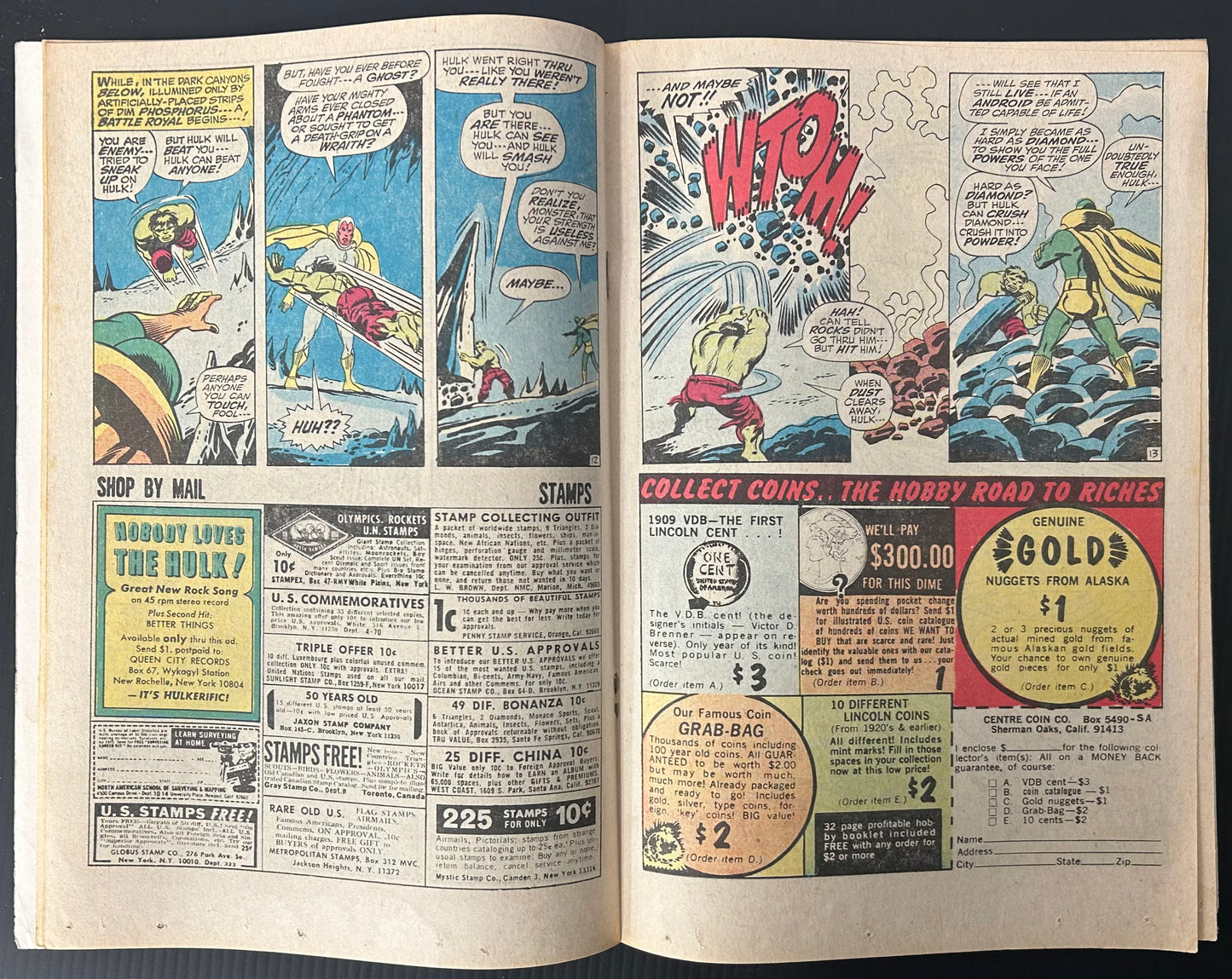 THE INCREDIBLE HULK #128 [MARVEL COMICS] DIRECT 1970 GD/VG