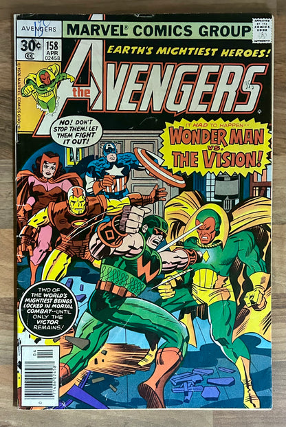 🔑 THE AVENGERS #158 [MARVEL COMICS] *GRAVITON DEBUTS* 1977 FN-