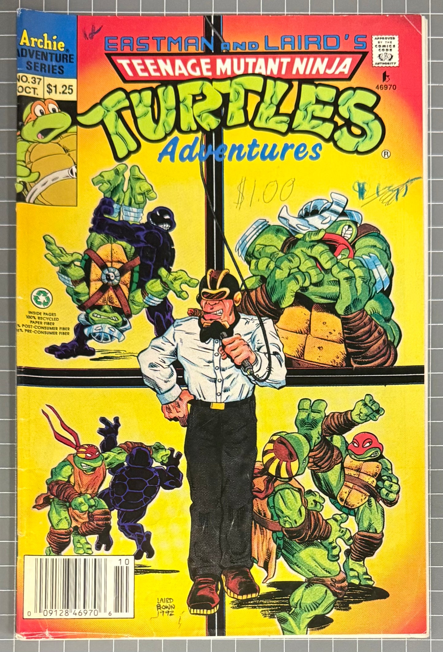 TEENAGE MUTANT NINJA TURTLES ADVENTURES #37 [ARCHIE] NEWSSTAND COMIC 1992 VG