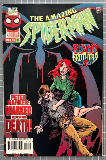 🔑 THE AMAZING SPIDER-MAN #411 [MARVEL COMICS] DIRECT 1996 VF/NM