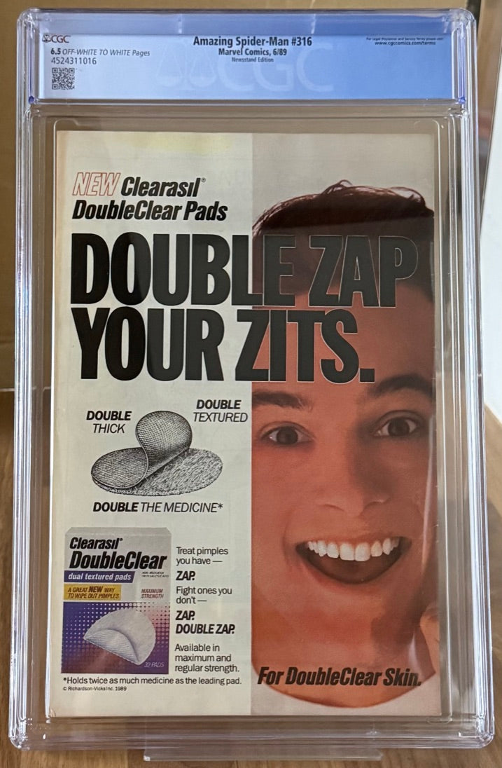 🔑 AMAZING SPIDER-MAN #316 CGC 6.5 NEWSSTAND MARVEL TODD MCFARLANE COMIC 1989