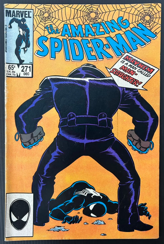 🔑 AMAZING SPIDER-MAN #271 [MARVEL COMICS] *1ST APP. MANSLAUGHTER MARSDALE* 1985 VG