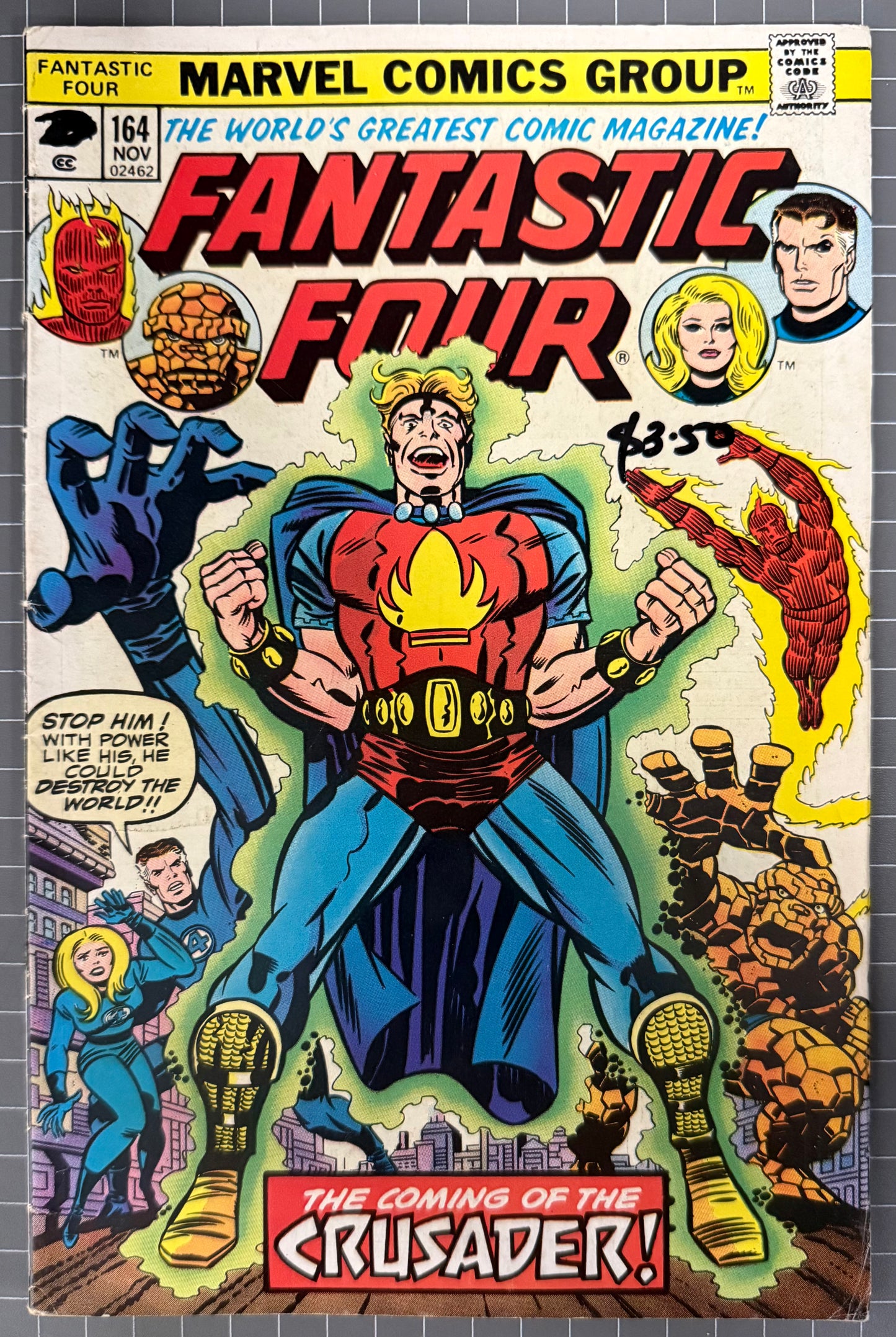 🔑 FANTASTIC FOUR #164 [MARVEL COMICS] *CRUSADER & FRANKIE RAYE DEBUT* 1975 VG/FN