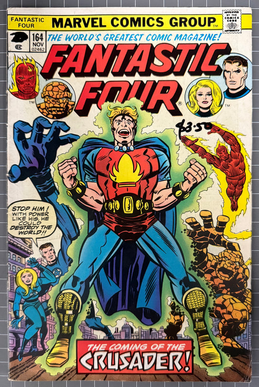 🔑 FANTASTIC FOUR #164 [MARVEL COMICS] *CRUSADER & FRANKIE RAYE DEBUT* 1975 VG/FN
