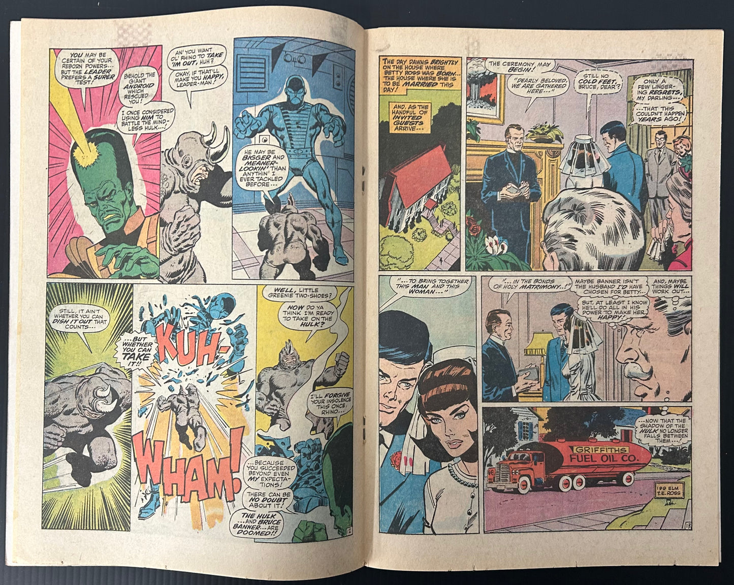 THE INCREDIBLE HULK #124 [MARVEL COMICS] DIRECT 1970 FN